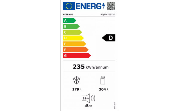 HISENSE RQ5P470SYID - &Eacute;tiquette &eacute;nergie v2