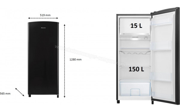 HISENSE RR220D4ABF - Dimensions