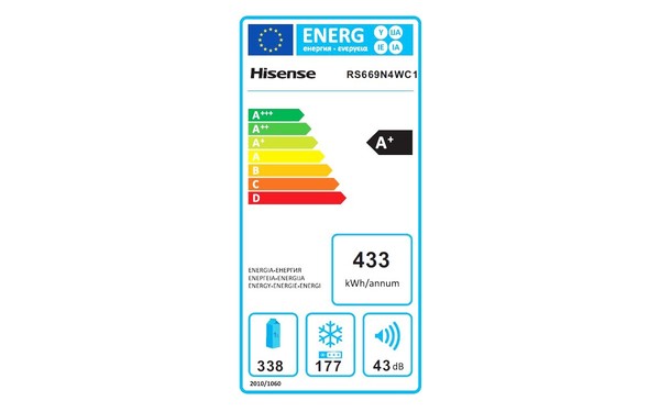 HISENSE RS669N4WC1 - &Eacute;tiquette &eacute;nergie