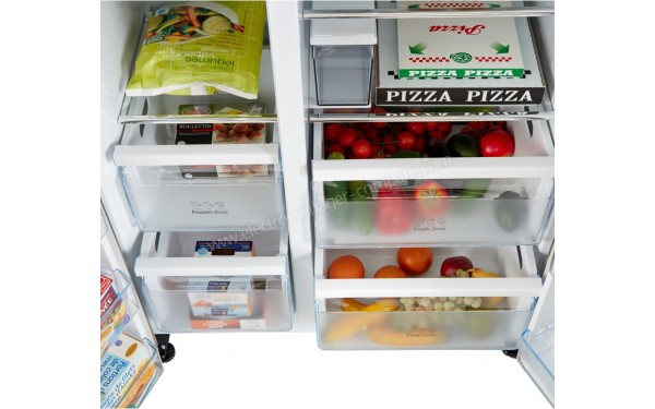 HISENSE RS694N4BC1 - Vue des bacs (cr&eacute;dit : Boulanger)