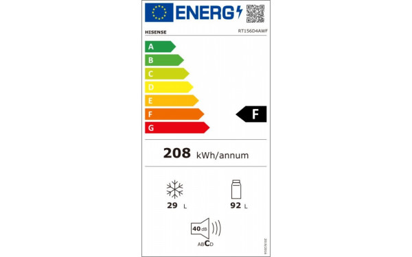 HISENSE RT156D4AWF - &Eacute;tiquette &eacute;nergie v2