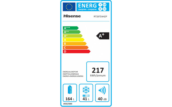 HISENSE RT267D4ADF - &Eacute;tiquette &eacute;nergie