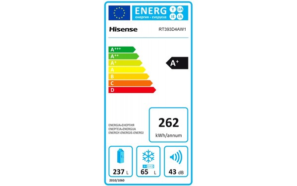 HISENSE RT393D4AW1 - &Eacute;tiquette &eacute;nergie