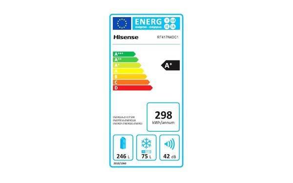HISENSE RT417N4DC1 - &Eacute;tiquette &eacute;nergie