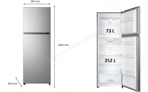HISENSE RT422N4ACF - Dimensions