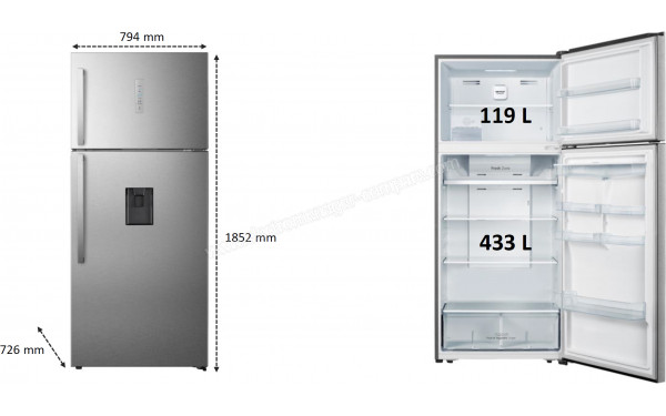 HISENSE RT728N4WCE - Dimensions