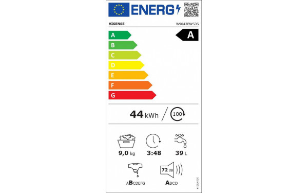 HISENSE W9043BWS3S - &Eacute;tiquette &eacute;nergie v2