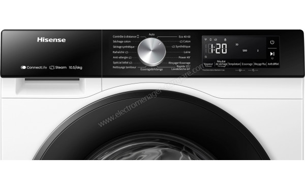 HISENSE WD3S1043BW3 - Panneau de commandes