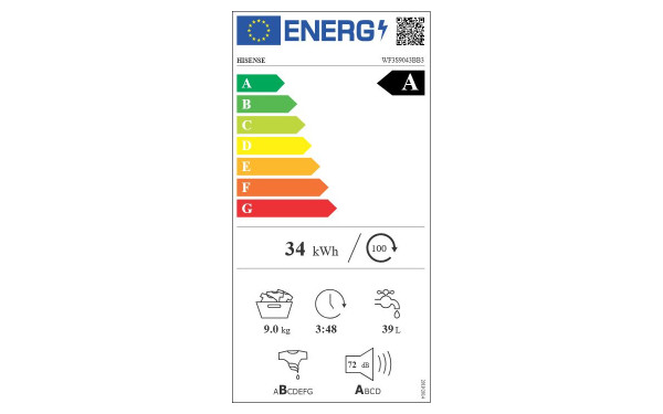 HISENSE WF3S9043BB3 - &Eacute;tiquette &eacute;nergie v2
