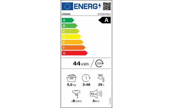 HISENSE WF3S9045BW1 - &Eacute;tiquette &eacute;nergie v2
