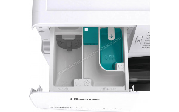 HISENSE WF3V943BW3FR - Zoom sur le tiroir lessiviel