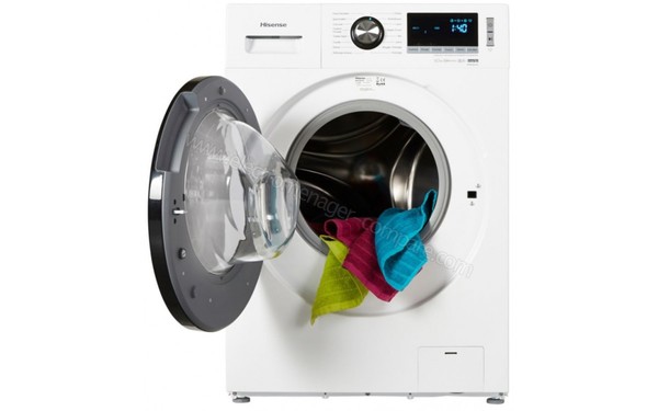 HISENSE WFBL9014V - Vue de face avec hublot ouvert (cr&eacute;dit : Boulanger)