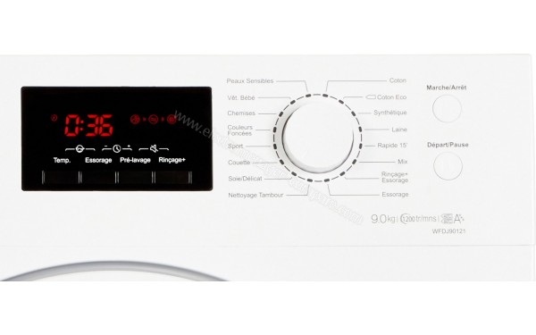 HISENSE WFDJ90121 - Panneau de commandes (cr&eacute;dit : Boulanger)