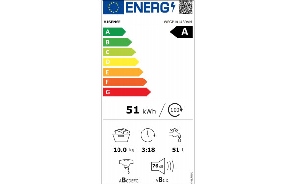HISENSE WFGP101439VM - &Eacute;tiquette &eacute;nergie v2