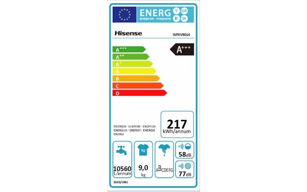 HISENSE WFKV9014 - &Eacute;tiquette &eacute;nergie