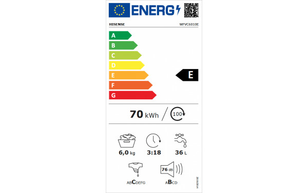 HISENSE WFVC6010E - &Eacute;tiquette &eacute;nergie v2