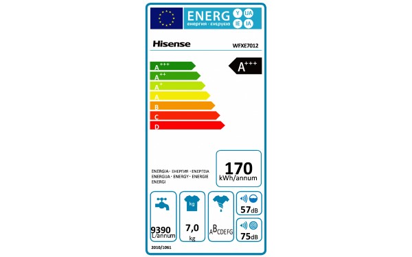HISENSE WFXE7012 - &Eacute;tiquette &eacute;nergie