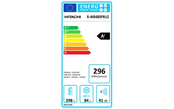 HITACHI R-WB480PRU2 GS - &Eacute;tiquette &eacute;nergie