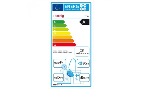 H KOENIG TC34 Hugo bleu - &Eacute;tiquette &eacute;nergie