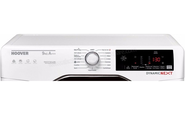 HOOVER DXWH9A3TKEX-47 - Panneau de commandes (cr&eacute;dit : Boulanger)