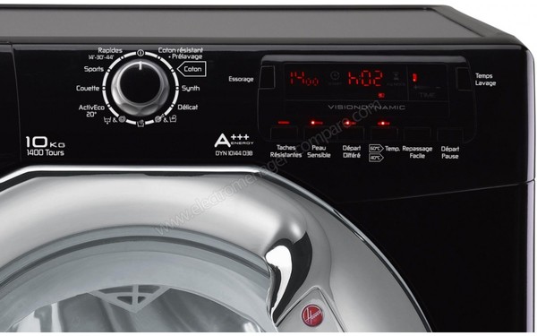 HOOVER DYN10144D3B - Panneau de commandes (cr&eacute;dit : Boulanger)