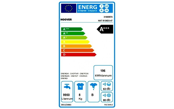 HOOVER HAT8136D3 - &Eacute;tiquette &eacute;nergie