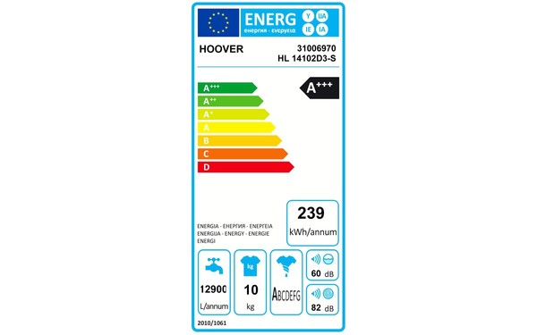 HOOVER HL14102D3-S - &Eacute;tiquette &eacute;nergie