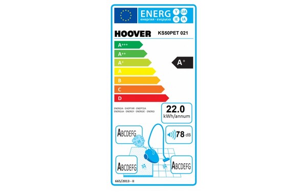 HOOVER KS50PET - &Eacute;tiquette &eacute;nergie
