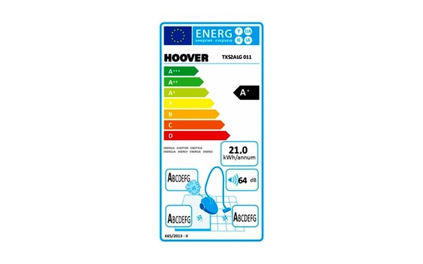 HOOVER TX52ALG - &Eacute;tiquette &eacute;nergie