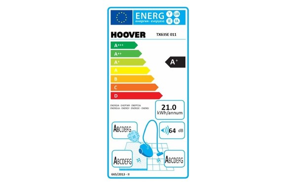 HOOVER TX63SE - &Eacute;tiquette &eacute;nergie