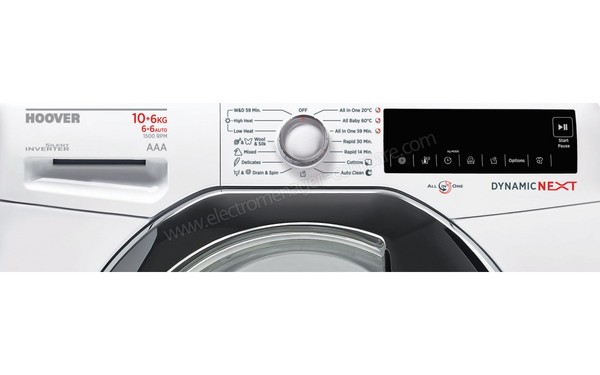 HOOVER WDXA5106AHS - Panneau de commandes