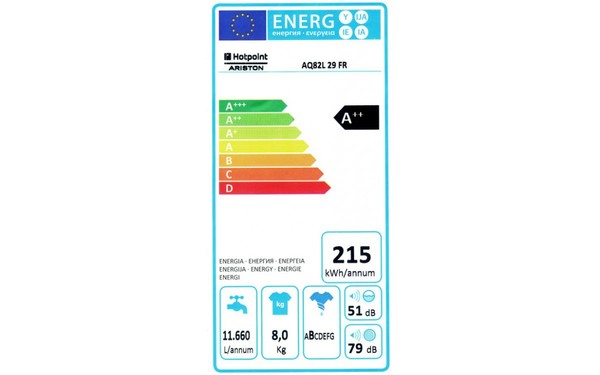 HOTPOINT AQ82L 29 FR - &Eacute;tiquette &eacute;nergie