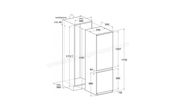 HOTPOINT BCB 7030 D AAA - Sch&eacute;ma d'encastrement