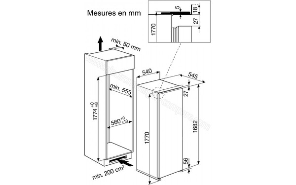 HOTPOINT BF 1801 E F AA - Sch&eacute;ma d'encastrement