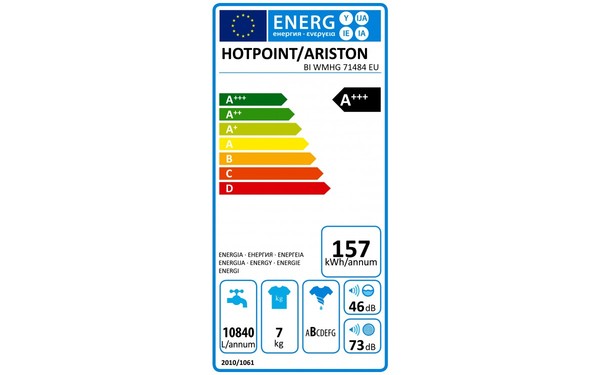 HOTPOINT BI WMHG 71484 EU - &Eacute;tiquette &eacute;nergie