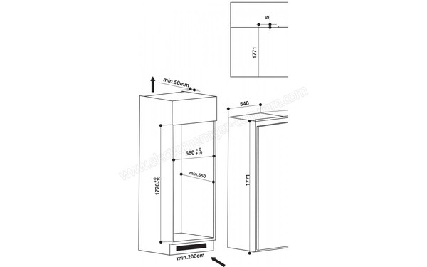 HOTPOINT BS 1801 AA - Sch&eacute;ma d'encastrement