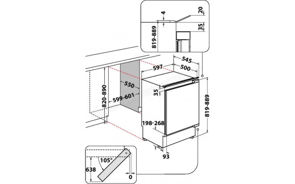 HOTPOINT BTS 1622/HA 1 - Dimensions