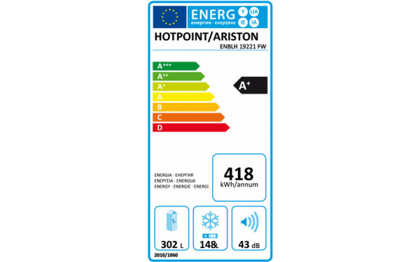 HOTPOINT ENBLH 19221 FW - &Eacute;tiquette &eacute;nergie