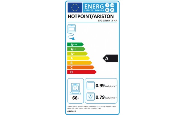 HOTPOINT FA3 540 H IX HA - &Eacute;tiquette &eacute;nergie