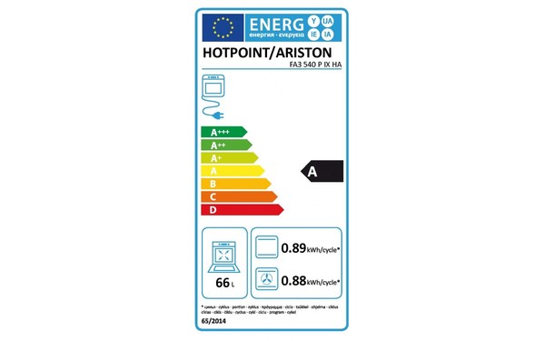 HOTPOINT FA3 540 P IX HA - &Eacute;tiquette &eacute;nergie