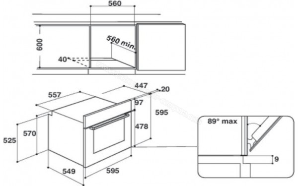 HOTPOINT FA3 544 C BL HA - Dimensions