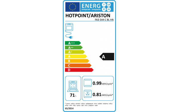 HOTPOINT FA3 544 C BL HA - &Eacute;tiquette &eacute;nergie
