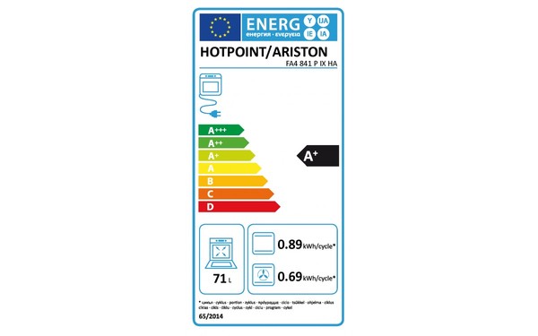 HOTPOINT FA4 841 P IX HA - &Eacute;tiquette &eacute;nergie