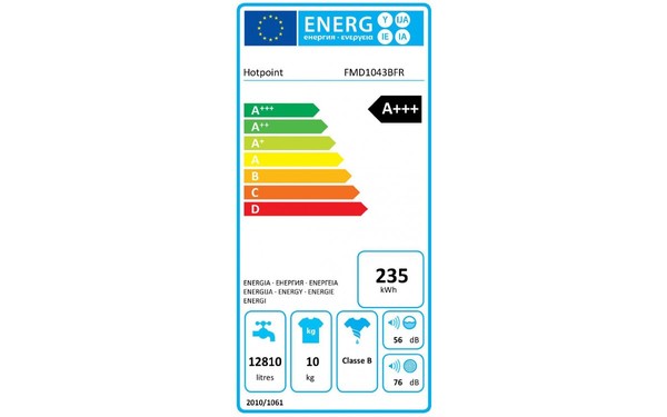 HOTPOINT FMD 1043B FR - &Eacute;tiquette &eacute;nergie