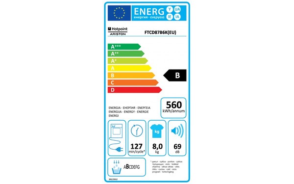 HOTPOINT FTCD 87 B 6K (EU) - &Eacute;tiquette &eacute;nergie