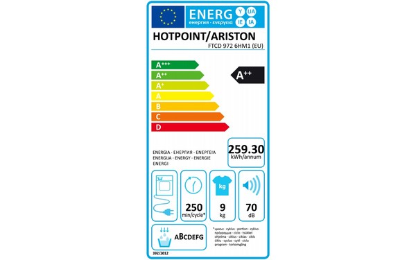 HOTPOINT FTCD 972 6HM1 EU - &Eacute;tiquette &eacute;nergie