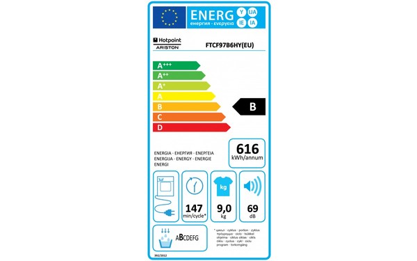 HOTPOINT FTCF 97B 6HY (EU) - &Eacute;tiquette &eacute;nergie