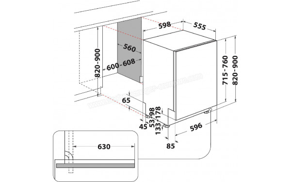 HOTPOINT H7IHP40L - Dimensions