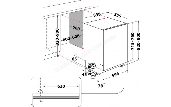 HOTPOINT H7IHT59L - Dimensions