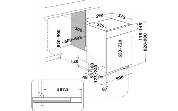 HOTPOINT HA3PB14BN7A0X - Dimensions